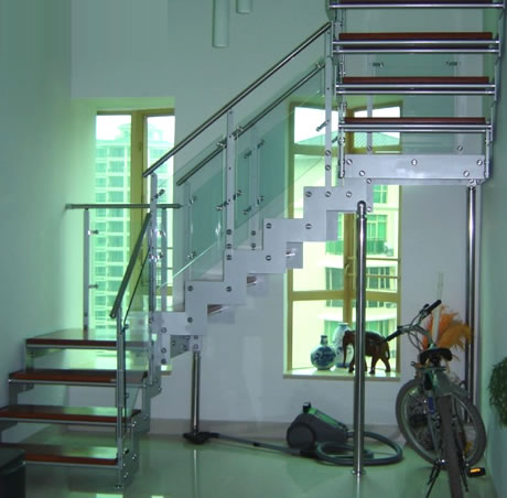 雙梁樓梯/碟片/鋼木樓梯020